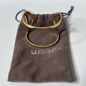 Jules Smith Jane Cuff Bracelet Gold Plated New in Pouch